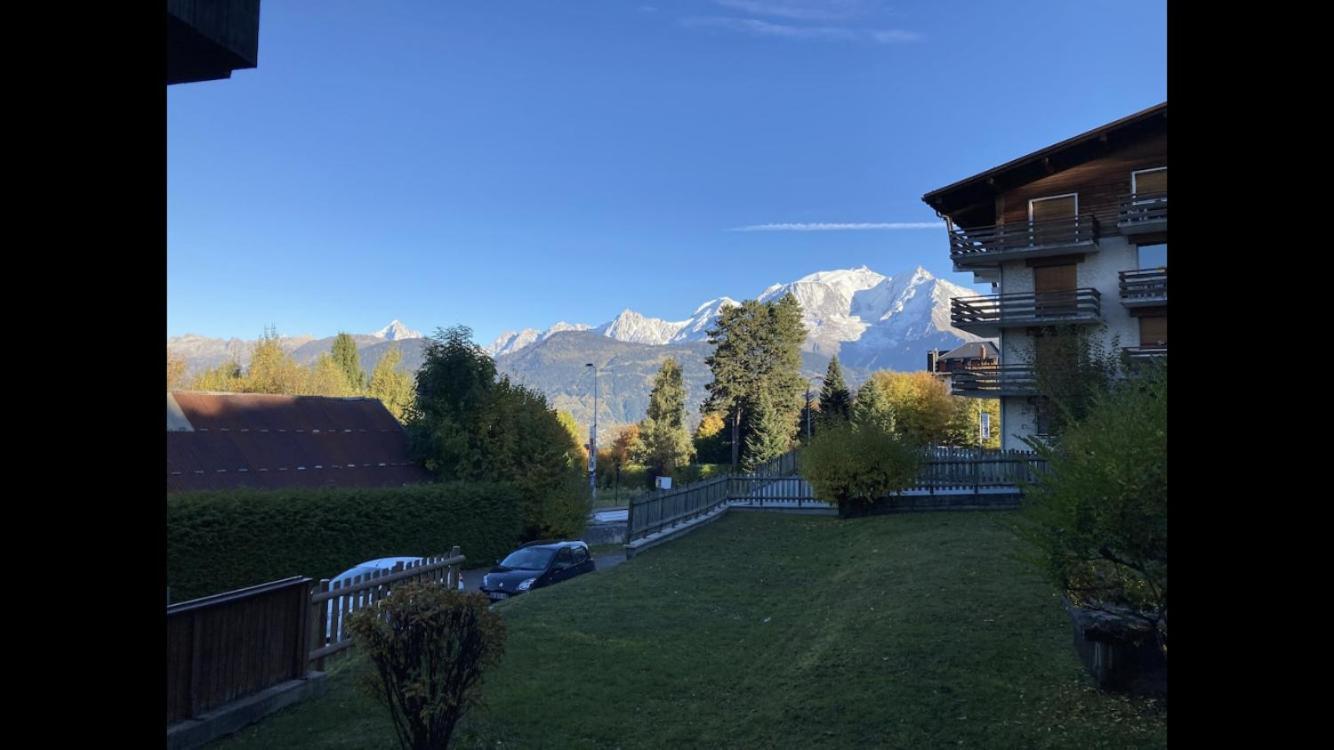 La Marmotte: Vue Mont Blanc, Terrasse, Parking Lägenhet Combloux Exteriör bild