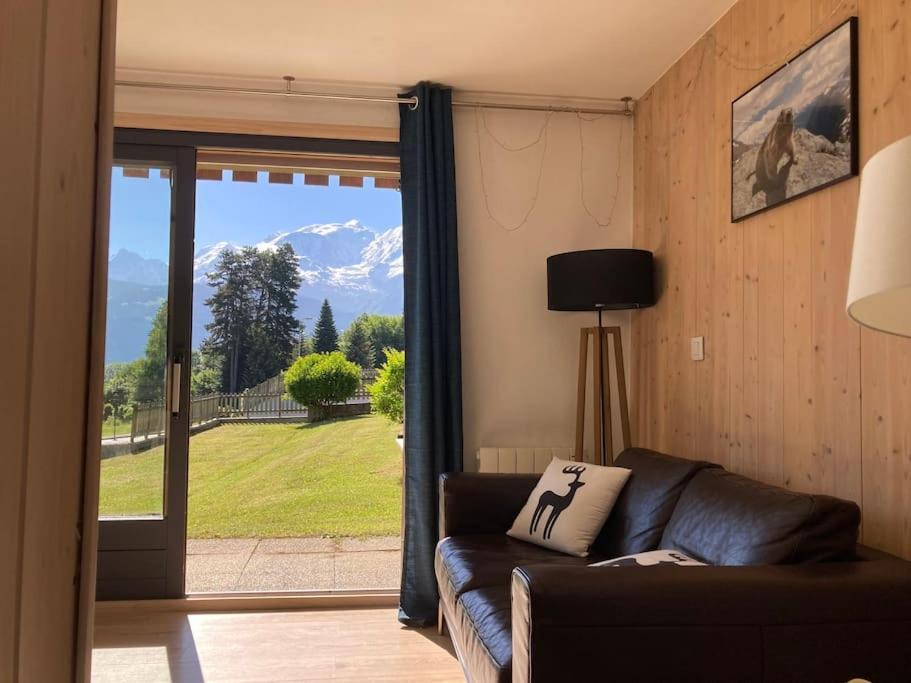 La Marmotte: Vue Mont Blanc, Terrasse, Parking Lägenhet Combloux Exteriör bild