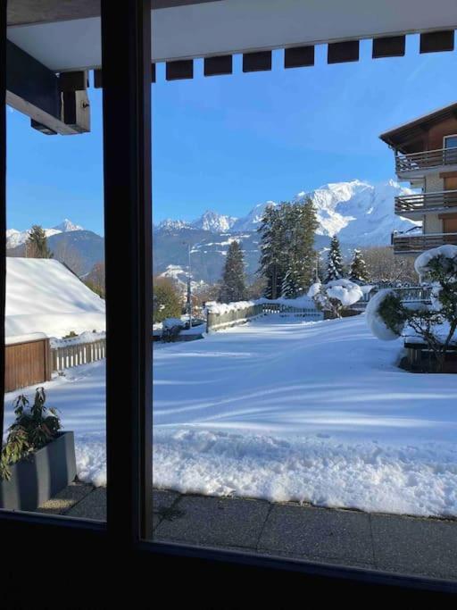 La Marmotte: Vue Mont Blanc, Terrasse, Parking Lägenhet Combloux Exteriör bild