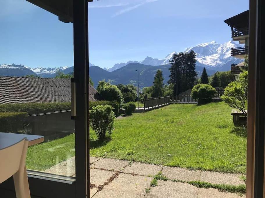 La Marmotte: Vue Mont Blanc, Terrasse, Parking Lägenhet Combloux Exteriör bild