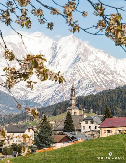 La Marmotte: Vue Mont Blanc, Terrasse, Parking Lägenhet Combloux Exteriör bild