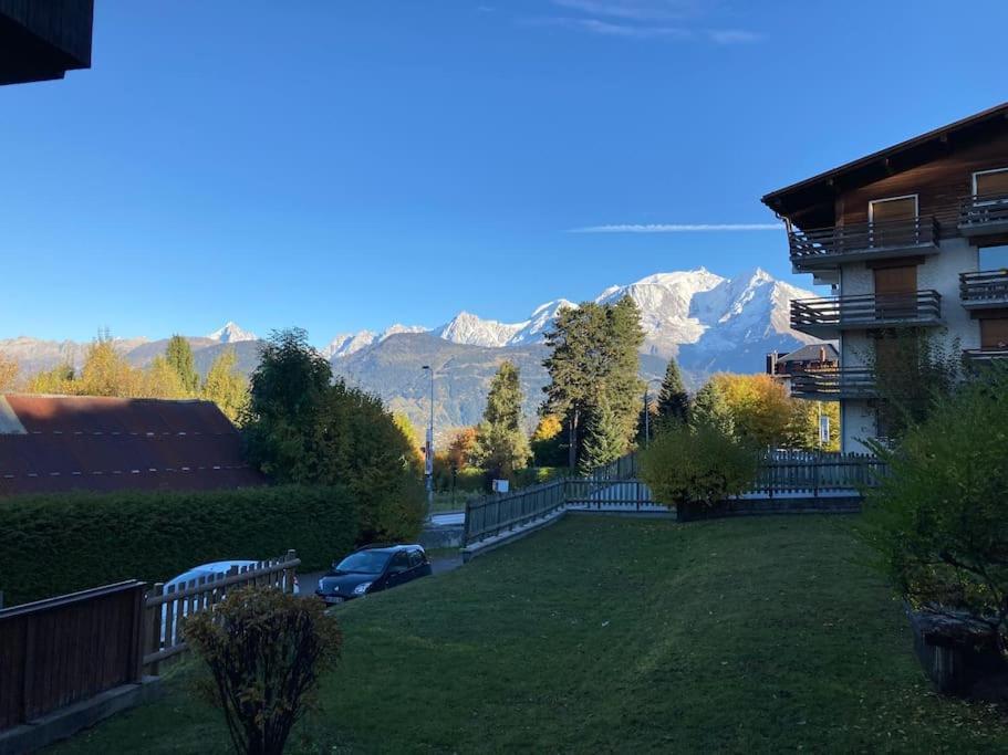 La Marmotte: Vue Mont Blanc, Terrasse, Parking Lägenhet Combloux Exteriör bild
