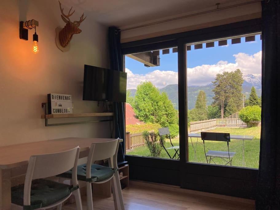 La Marmotte: Vue Mont Blanc, Terrasse, Parking Lägenhet Combloux Exteriör bild