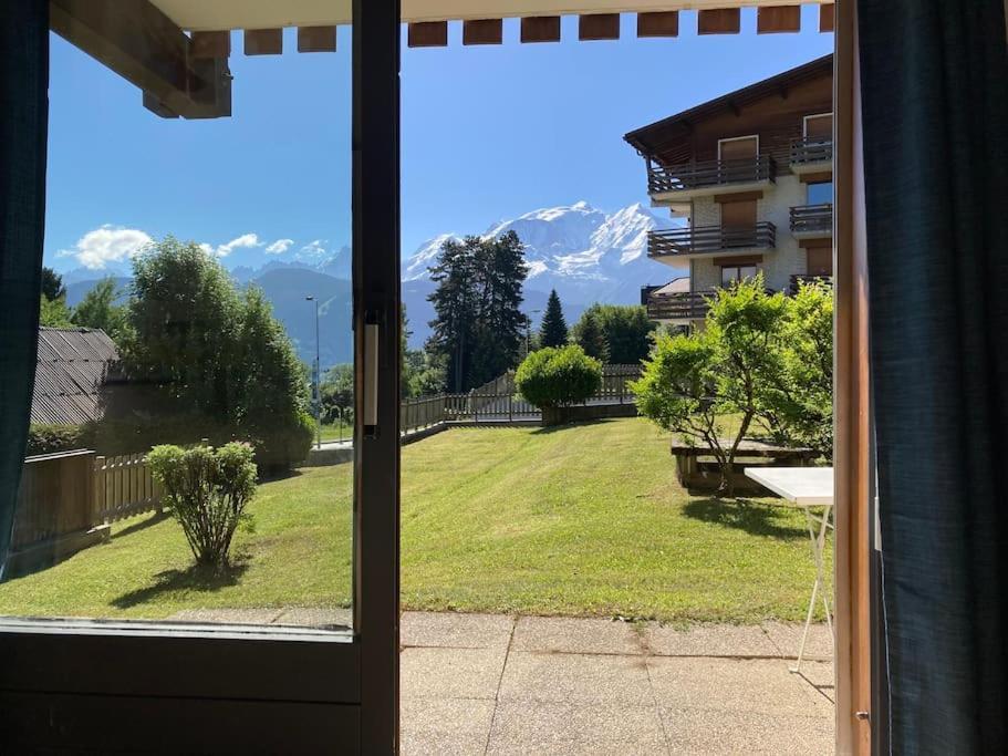 La Marmotte: Vue Mont Blanc, Terrasse, Parking Lägenhet Combloux Exteriör bild