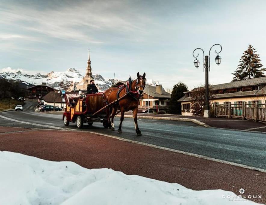 La Marmotte: Vue Mont Blanc, Terrasse, Parking Lägenhet Combloux Exteriör bild
